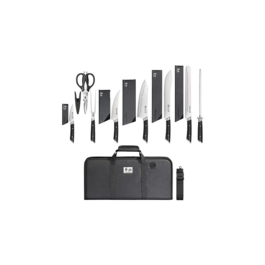 Cangshan HELENA Series German Steel Forged BBQ Knife Set (Black, 9-Piece Bag Set)