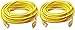 Southwire 2589SW0002-2 Outdoor Cord- 100-foot-12/3 SJTW Heavy Duty 3 Prong Extension Cord, Water Resistant Vinyl Jacket, for Commercial Use and Major Appliances, Yellow, 2-Pack