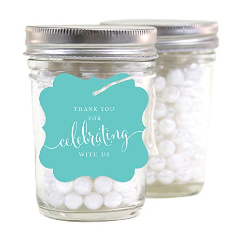 Andaz Press Fancy Frame Gift Tags, Thank You For Celebrating With Us, Diamond Blue, 24-Pack, For Baby Bridal Wedding Shower, Kids 1St Sweet 16 Quinceanera Birthdays, Anniversary, Graduation, Baptism, Christening, Confirmation, Communion Party Favors, Gifts, Boxes, Bags, Treats And Presents #TOP4