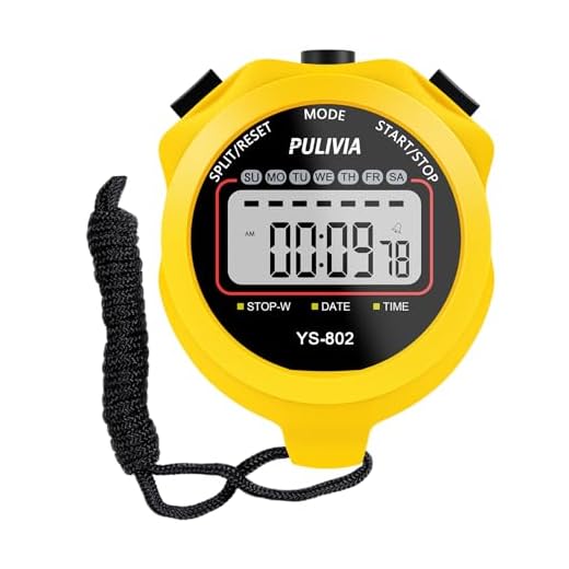 PULIVIA Sports Stopwatch Timer Single Lap Split Digital Stopwatch for Coaches Swimming Running Sport Training Stopwatch, Yellow