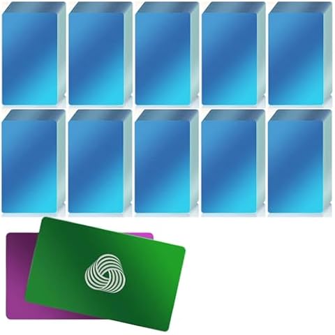 200 Pcs Metal Engraving Blanks Light Blue Aluminum Sheet Laser Engraving Business Card Multipurpose DIY Gift Cards 86 x 54 x 0.21 mm for Circut, CNC, Glowforge Cover