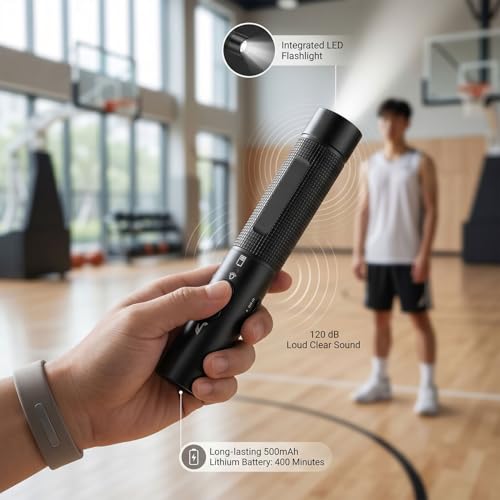 Silbato electrónico recargable con linterna y volumen ajustable miniatura 5