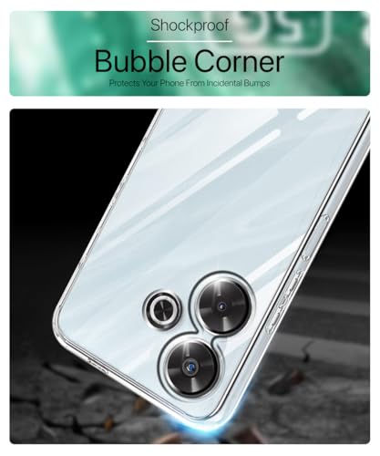 Image of WOW IMAGINE Crystal Clear Transparent Back Case Cover for Mi Redmi 13 5G | Poco M6 Plus 5G | Full Device & Camera Protection Shockproof TPU | Flexible Silicone Back Cover Case - Transparent