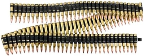 Bullet Belt M16 .223 Caliber Black Metal Link Brass Shell Copper Tips USA Made