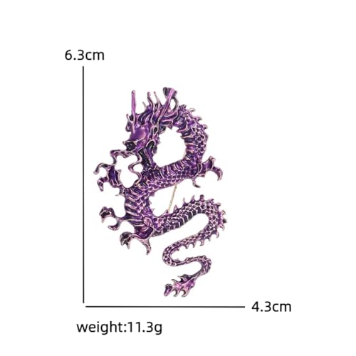 Image of Dragon Brooch Pins for Women, Chinese Dragon Brooch Pin, Lucky Dragon Talisman Brooch Lapel Pin, Bohemian Dragon Brooches Pins for Women Hat Bag Suit Dress Accessories