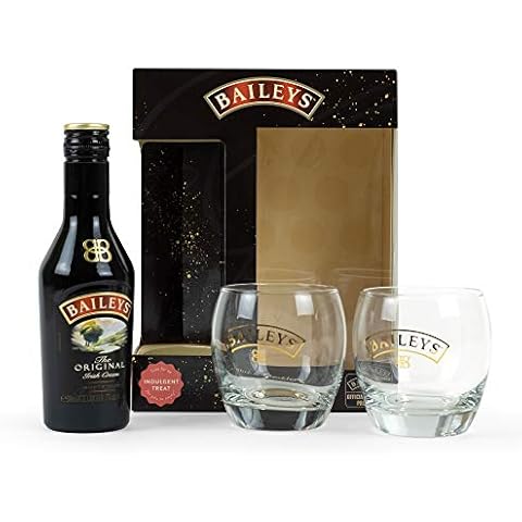 Baileys Gift Set - Baileys Irish Cream Liqueur 20cl with 2x Baileys Glasses - Official Licensed Baileys Miniature and Tumbler, Alcohol Gift Set - Baileys Gift Sets for Women, Mum Gifts, Valentines Day Cover