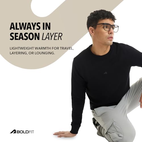 Image of Boldfit Sweatshirt for Man, Ultra Soft Warm Sweatshirts for Men, Stylish Tailored Fit Full Sleeve Mens Sweatshirts, Tshirt Style Winter Wear for Men, Winter Sweatshirt for Casual & Semi-Formal Outfits