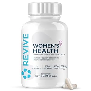 Revive MD Hormone Balance for Women – Hormone Support Supplement w/Myo-Inositol, Chaste Berry, DIM, Vitamins C & E, Evening Primrose Oil – Health & Hormonal Balance (180 Capsules, 30 Servings)