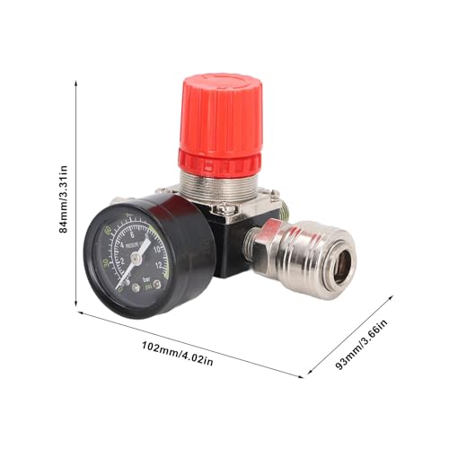 QANYEGN Air Compressor Regulator, Air Compressor Pressure Regulator, 4 Holes 0 to 180PSI Air Compressor Pressure Regulator with Guage