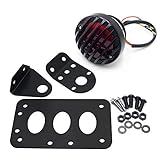 Grill Side Mount Motorcycle Tail Light License Plate Bracket for Bobber Chopper Yamaha Suzuki Kawasaki and Other Custom Bike