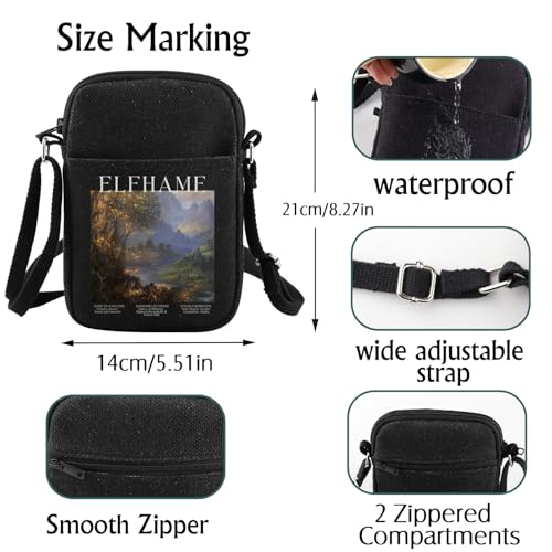 JNIAP Romantasy Gift The Cruel Prince Booktok Crossbody Bag Bookish Library Merch (Elfh-ame CB)3