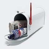 Color: blanco Buzón US Mail diseño Blanco americano decorativo Correo Postal con bandera