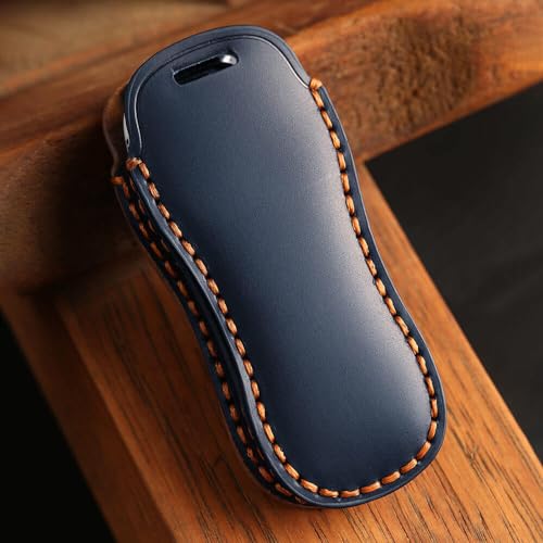 Image of keyzone dual leather key cover for Porsche 911, Cayenne, Panamera, Taycan 3 button smart key