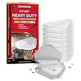 Catchmaster DEFIANT Reusable Heavy Duty Ant Traps Indoor & Outdoor Refill (8 Pack) – Effective Liquid Ant Killer – Bait NOT Included – Multi-Surface, No Mess, Discreet Bait Stations for Pest Control