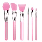 Anself 6pcs Silicone Makeup Brush Set Facial Mask Foundation Brushes Eyeshadow Eyebrow Brush Kit