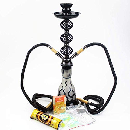BGSFF Shisha, Shisha Komplettset mit Doppelschlauch, Shisha Set 19,7"Aluminiumlegierung Shisha Chimney Head Komplettset