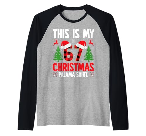 67 Pyjama de Noël drôle Six Seven Meme Brainrot Manche Raglan