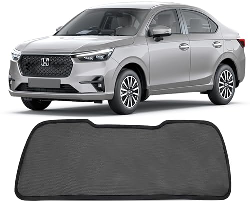 Image of Autofact Dicky Curtain for Amaze 2025 Onwards | Custom Fit Rear Windshield Sunshade | Foldable Mesh | Privacy & Cooling Car Accessory | Car Rear Sun Shade UV Block Easy Install Durable Black Mesh