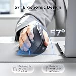 UGREEN Souris ergonomique, connexion sans fil avec Bluetooth 5.0 et 2.4Ghz 3 Dispositifs, 4 DPI Niveaux jusqu'à 4K, Cliquez silencieux, Compatible avec Windows, Mac, Linux, Android et Chrome