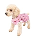 EOAMGO Dog Surgery Recovery Suit, Surgical Shirt for Female Male Pets, Soft Breathable Post-Op Onesie for Dogs, Full Body Protection After Surgery (Strawberry, M) - Image 1