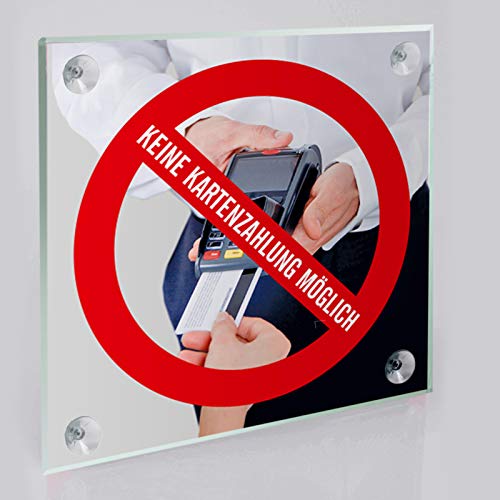 Cartel: solo pago, sin tarjetas de crédito posible | placa de cristal acrílico.