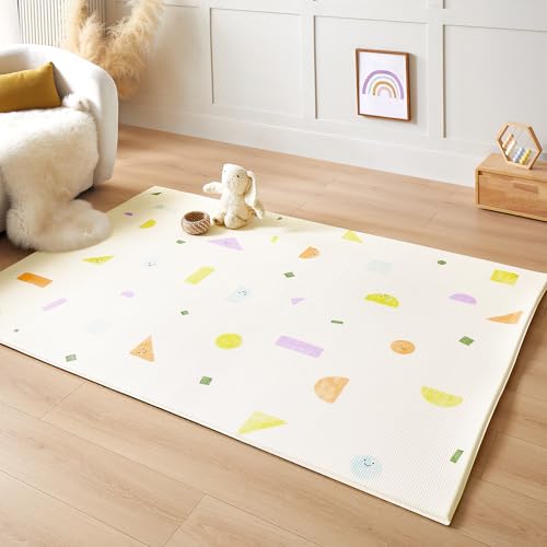 Tiny Land Baby Crawling Mat Reversible Baby Play Mat 78" X 55" Waterproof Non-Slip Larger Playmat Odorless Foam Floor Mat for Infants,Toddlers(Forest Wonders)