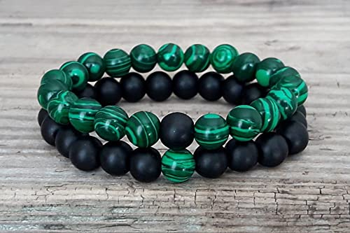 Bracelets couples shungite malachite surmonter manque distance