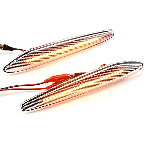 MKptopia 2 luces LED de señalización lateral dinámica, luces intermitentes de flecha, compatibles con Alfa Romeo 159/159 Sportwagon / Boera / Spider typ 939-Blanco cristal Cover