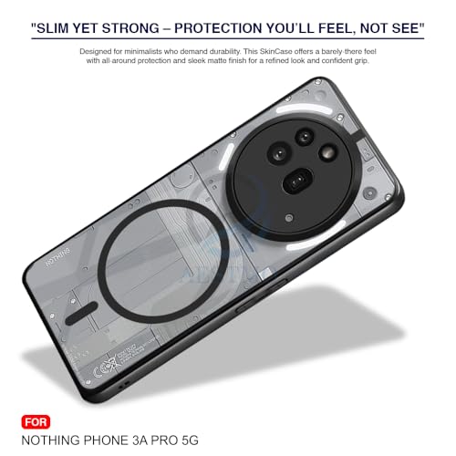 Image of AESTMO Nothing Phone 3A Pro 5G Back Cover | 360 Protection | Crystal Clear Hard Back Transparent | Compatible with MagSafe Accessories for Nothing Phone 3A Pro 5G (PC+TPU, Black Bumper)