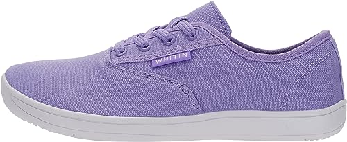Image of WHITIN Women's Wide Toe Box Canvas Barefoot Shoes W87 | Roomy Toe Space for Wide Feet, Zero Drop for Natural Foot Position, Removable Insole, Comfort for Casual, Daily Walking, Gym