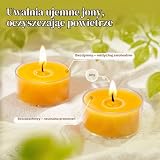 Ashlux Bezzapachowe świece tealight z wosku pszczelego, 20 sztuk, długie 4 godziny, ręcznie robione żółte świece, bezdymna świeca z wosku pszczelego na ślub, imprezę, dekoracja domu