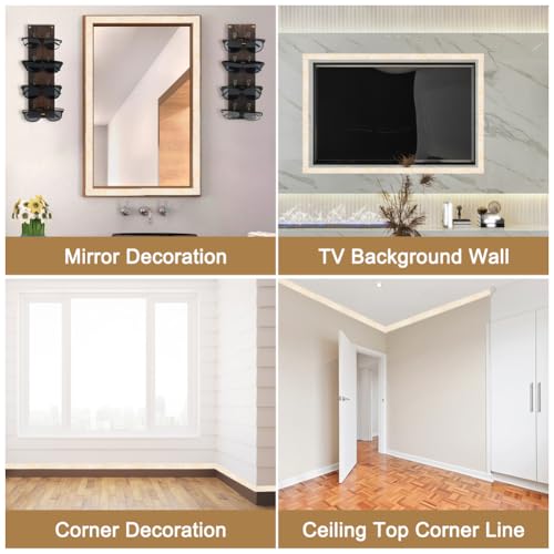 GORGECFAFT 2 rolos 2,38 x 7,6 cm autoadesivo coroa moldagem rodapé acabamento em espuma papel de par