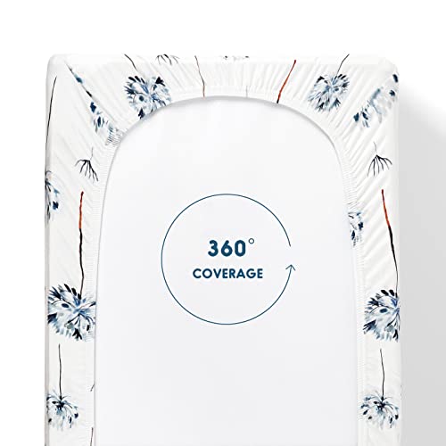 Image of GRSSDER Stretch Ultra Soft Jersey Knit Changing Pad Cover Set 2 Pack, Change Table Pad Covers Fit 32 inch /34 inch x 16 inch Pads Safe and Snug, Pretty Swan /Watercolor Dandelion for Baby