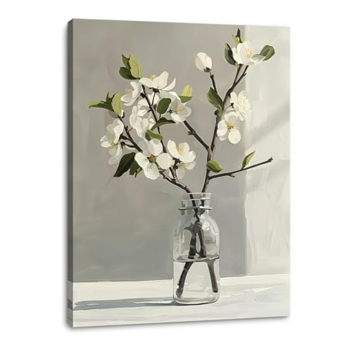 daktenn Floral Canvas Wall Art Bathroom Wall Art Pictures Wall Decor Home Decor Wall Decor for Bedroom Livingroom 12x16 Inches