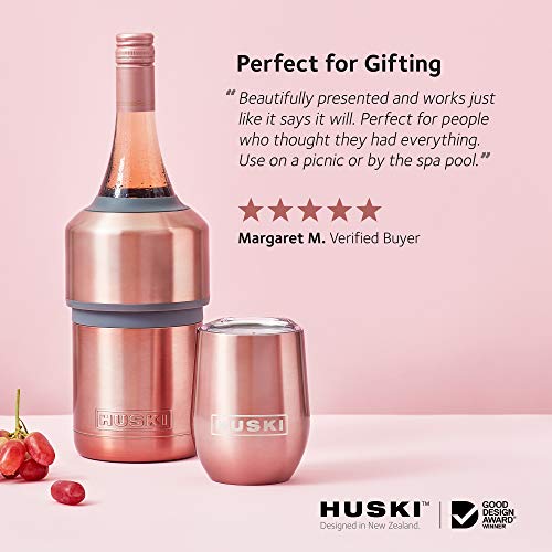 Huski Wine Cooler | Premium Iceless Wine Chiller | Keeps Wine Cold up to 6 Hours | Award Winning Design | New Wine Accessory | Fits Some Champagne Bottles | Perfect Gift for Wine Lovers (Rosé) - Thumbnail 7