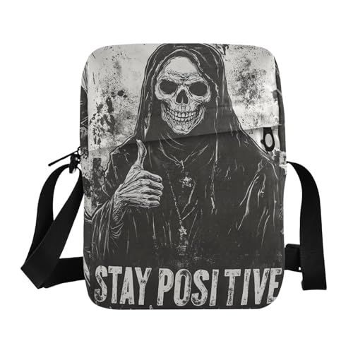 Death God Skull mens messenger bag crossbody mens shoulder bags crossbody Casual Purse Cross Body Adjustable Strap for outdoor sports Outdoor Daily