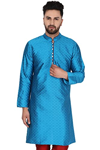Image of Amazon Brand - Anarva Men's Indian Art Silk Casual Kurta for Wedding