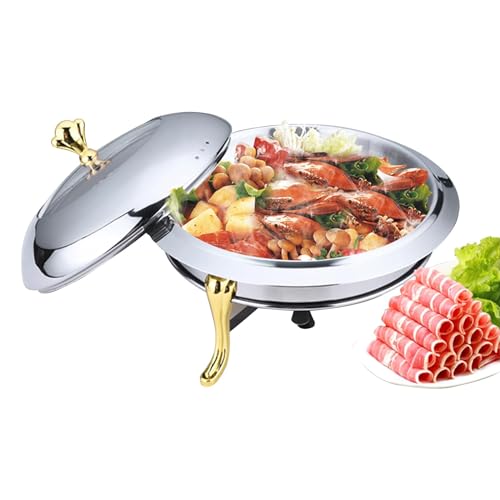 Image of Malabar Trading Company Stainless Steel Chafing Dish 24CM Food Warming Tray for Barbecue, Camping, Trips | Kitchen Dining & Bar | Food Warmer| Chafing Dishes & Warming Trays (1.5LTR)