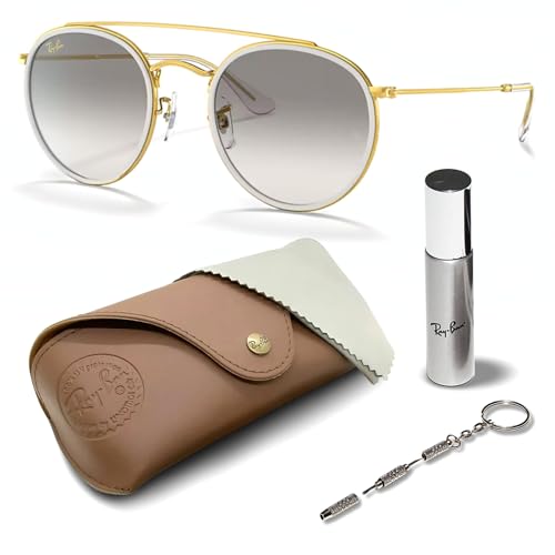 Image of Ray-Ban RB3647N ROUND DOUBLE BRIDGE Round Shaped Sunglasses for Men & Women with Official RAYBAN Eyewear Kit