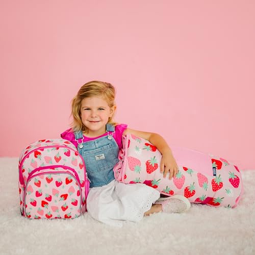 Image of Wildkin 12 Inch Toddler Backpack for Kids, Strawberry | Ages 3-7, insulated front pocket - coordinates with matching Wildkin nap mats and water bottles