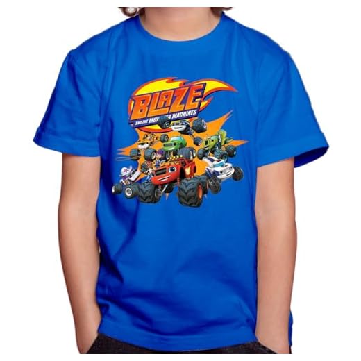 Camiseta Camisa Infantil Juvenil Menino Menina Blaze The Monster Machine Mod-01 (BR, Numérico, 10, Regular, Azul Royal)