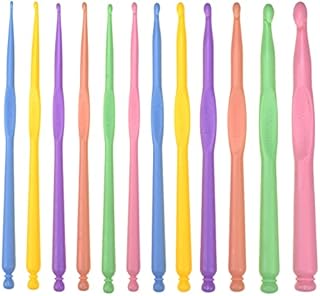 Aeelike Plastic Crochet Hooks for Travel, Ergonomic Crochet Hooks Set for Arthritic Hands, 12 Pack 2-10 mm Plastic Crochet Needle for Various Thicknesses of Wool, Crochet Hooks Sets for Beginners Kids