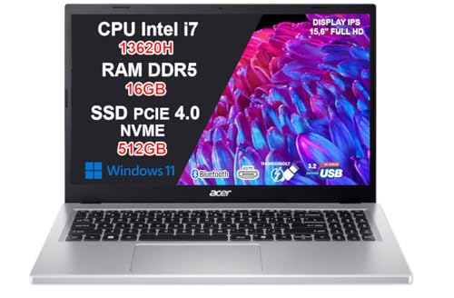 acer Aspire Go 15 Pc Portatile i7-13620H, 16GB RAM DDR5,
