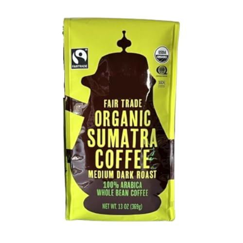 Trader Sumatra Whole Bean Coffee 13oz USDA Organic/Kosher