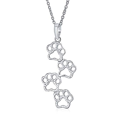 Collier pendentif pattes de chat en argent sterling .925 au design finement ciselé