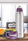 Milton Glassy 750 Thermosteel 24 Hours Hot and Cold Water Bottle with Drinking Cup Lid, 750 Ml, Purple