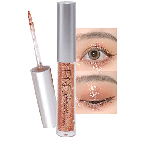 Kwolykim Liquid Glitter Eyeshadow, Long Lasting, Quick Drying, Easy To Apply, Loose Bling Glitter Diamond Pigmented Glue For Eye Crystals Makeup (Sparkling Sunset Beach) #TOP20