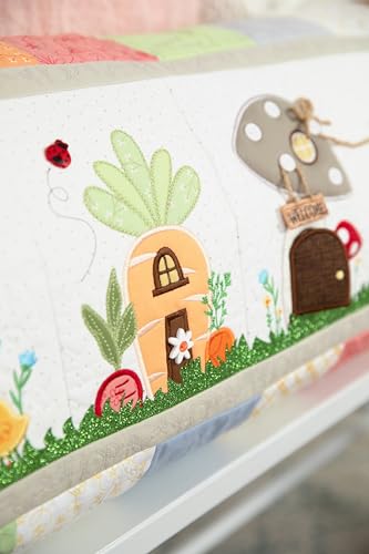 Image of Kimberbell Hoppin' Down The Bunny Trail Bench Pillow Bundle: Embroidery Design CD with Embellishment Kit Included