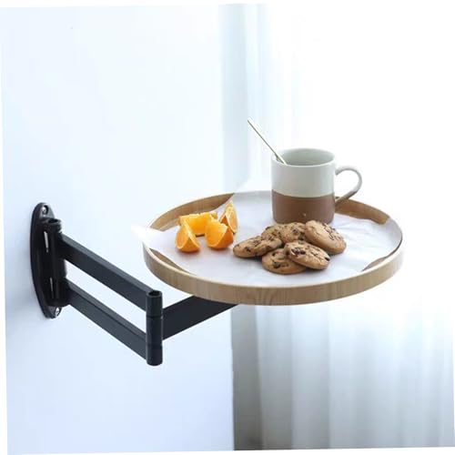 Table pliante murale ronde étagère rétractable meuble paroi maison