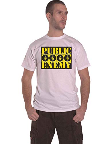 Public Enemy T Shirt Four Logos Nouveau Officiel Homme Blanc Size L